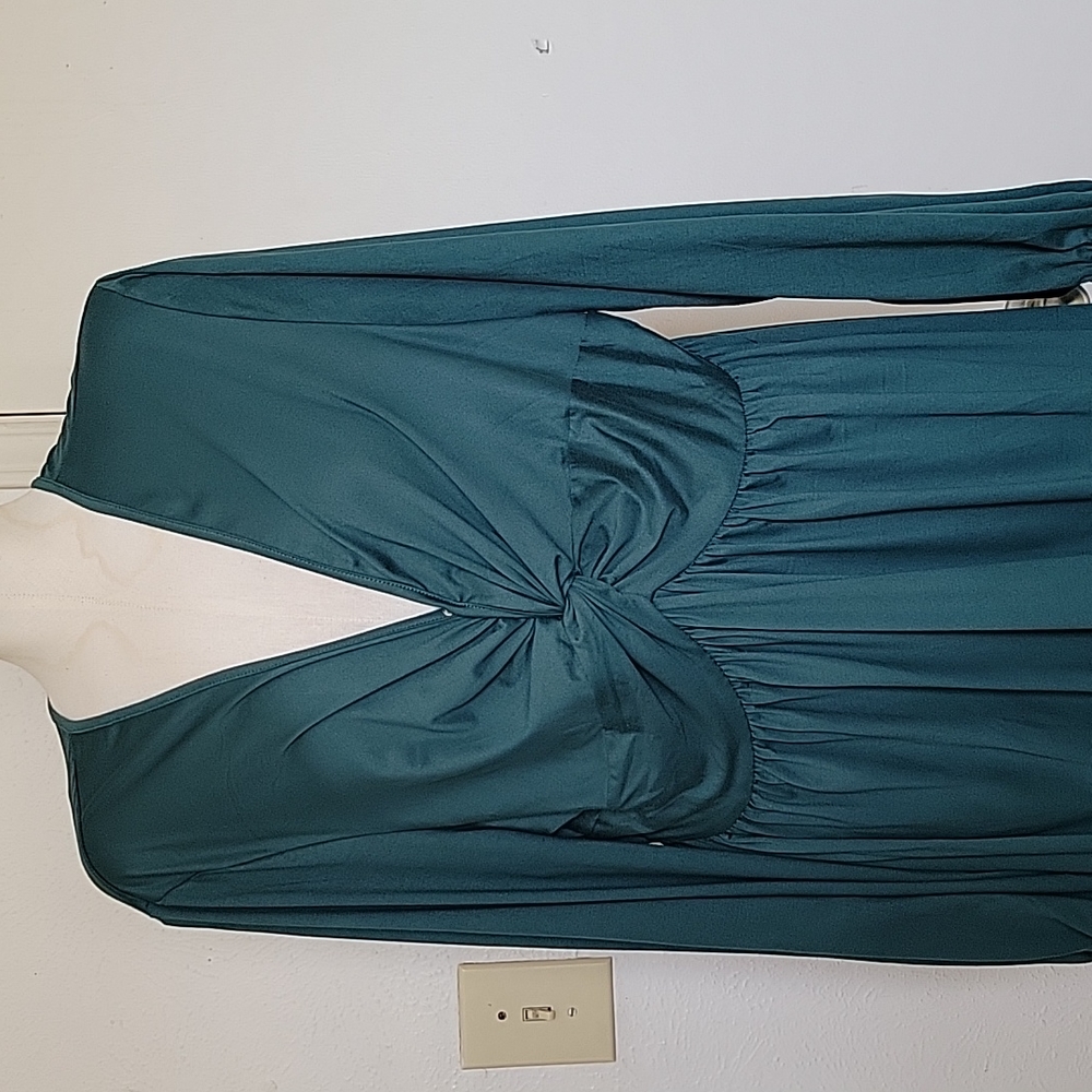 Amazon Teal Long Sleeve Dress - Picture 2 of 6